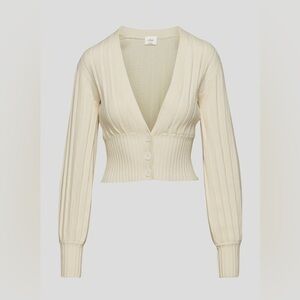 Wilfred Plunge Cream V-Neck Sweater
